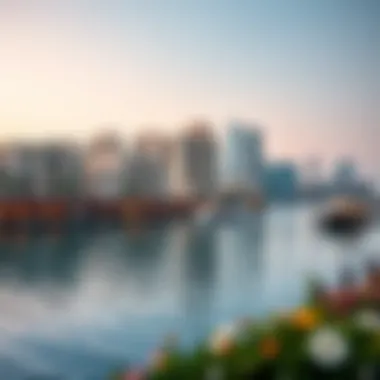 Scenic Waterfront Properties in Dubai Elegant waterfront view highlighting Dubai's real estate market