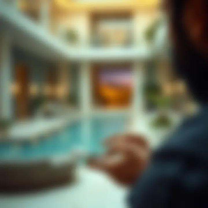 An expatriate using a smartphone to check MOHRE status