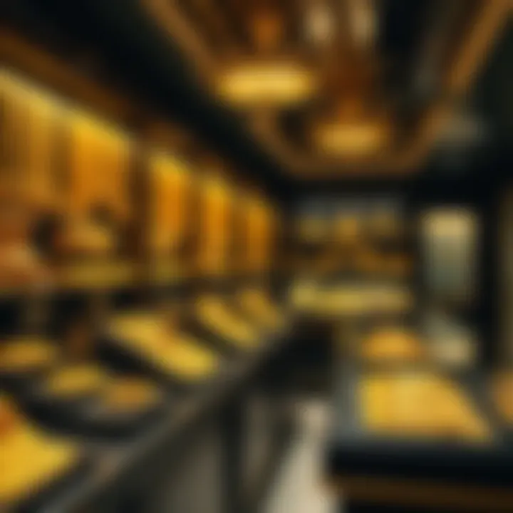 Luxurious Gold Pieces Showcase Luxurious gold pieces showcased elegantly