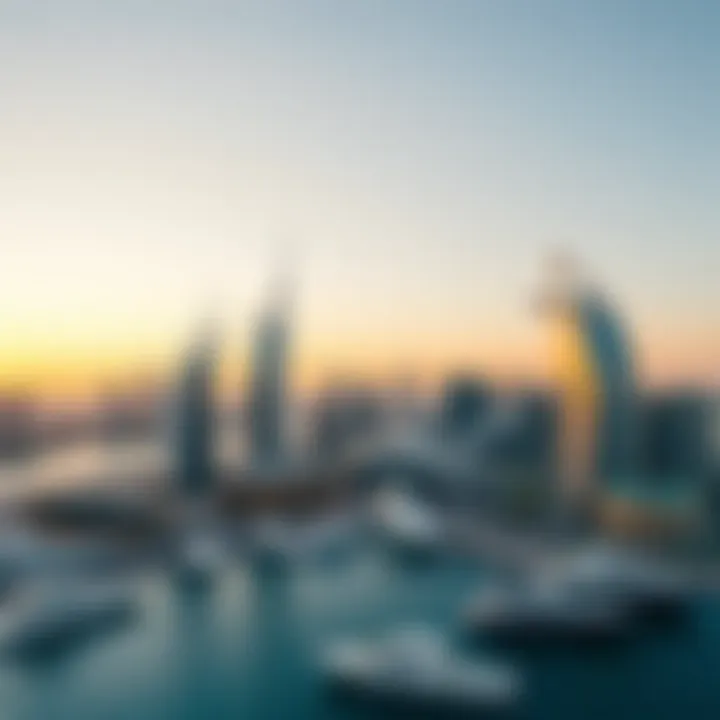 An exquisite view of the Dubai Marina at sunset