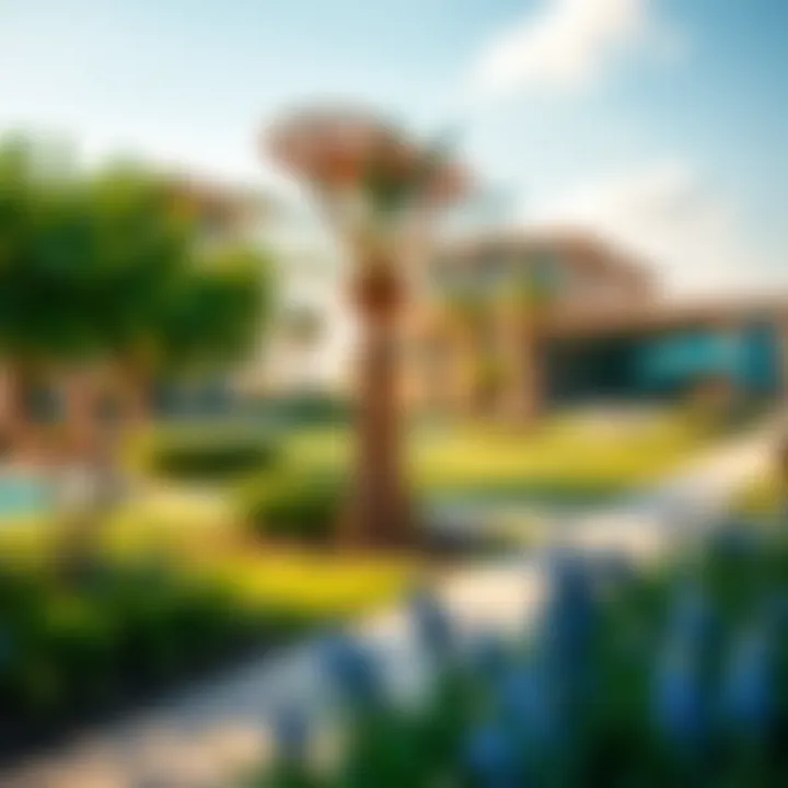 Lush green recreational areas within Abu Hail Centre providing relaxation