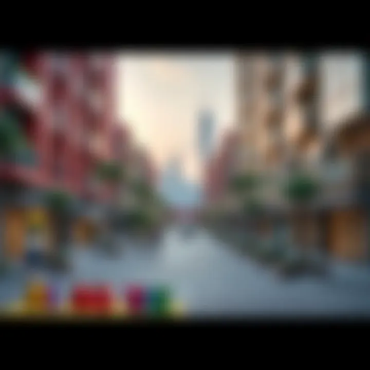 A vibrant urban scene in Academy City illustrating the integration of education and urban living