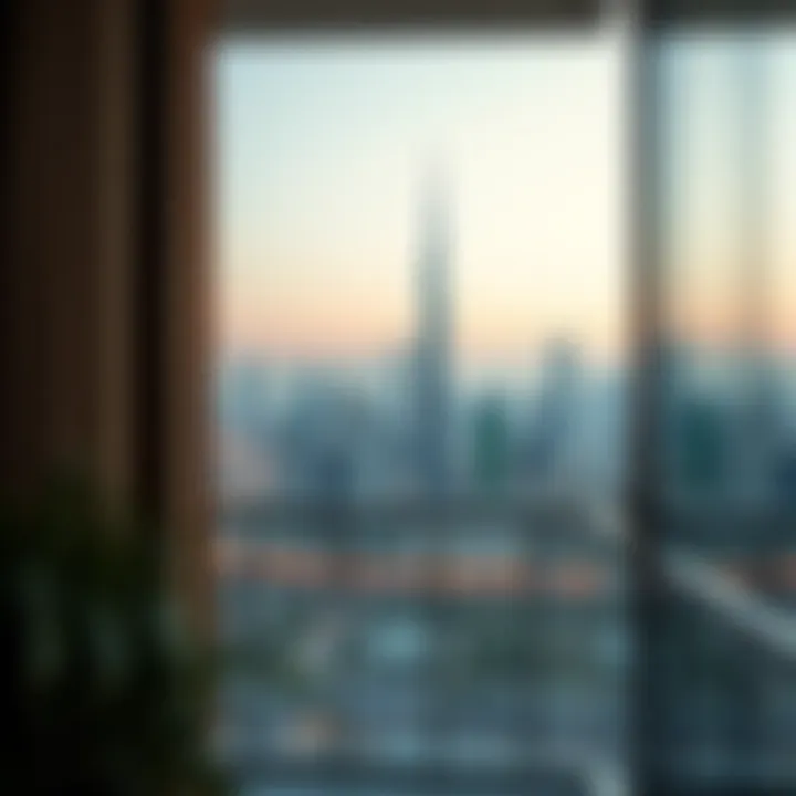 Dubai Skyline from Affordable Living Scenic view of Dubai skyline from a balcony