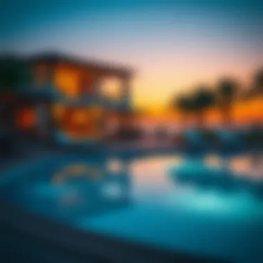 Stunning view of Al Mamzar Beach Chalet at sunset