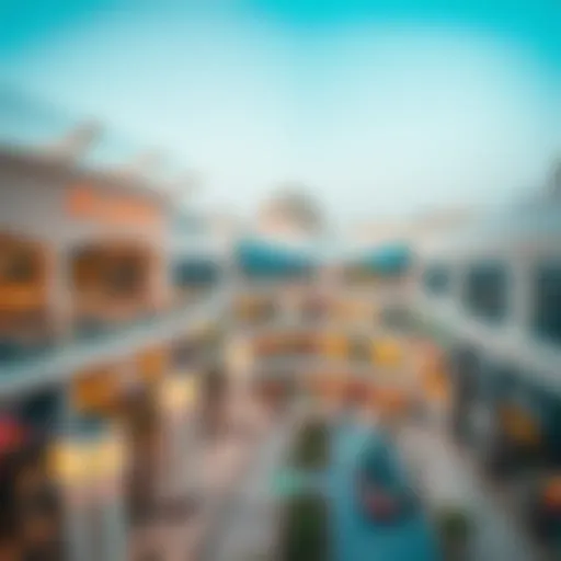 Aerial view of Al Quoz Mall showcasing its architectural design