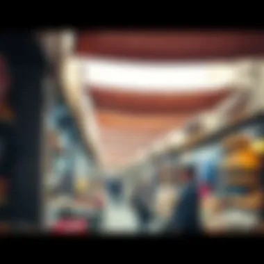 Vibrant market scene highlighting local artisans and shops in Al Seef