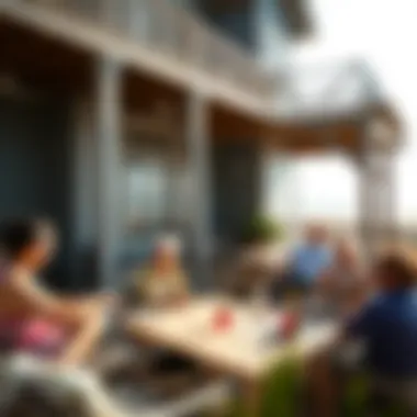 Beach house community gathering