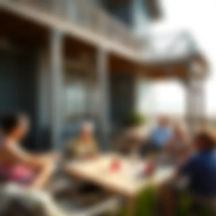 Beach house community gathering