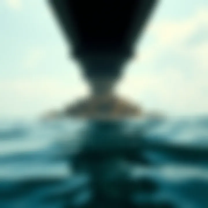 A conceptual illustration of Atlantis submerged in water, symbolizing advanced civilization