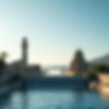 An artistic representation of ancient water infrastructure inspired by Atlantis