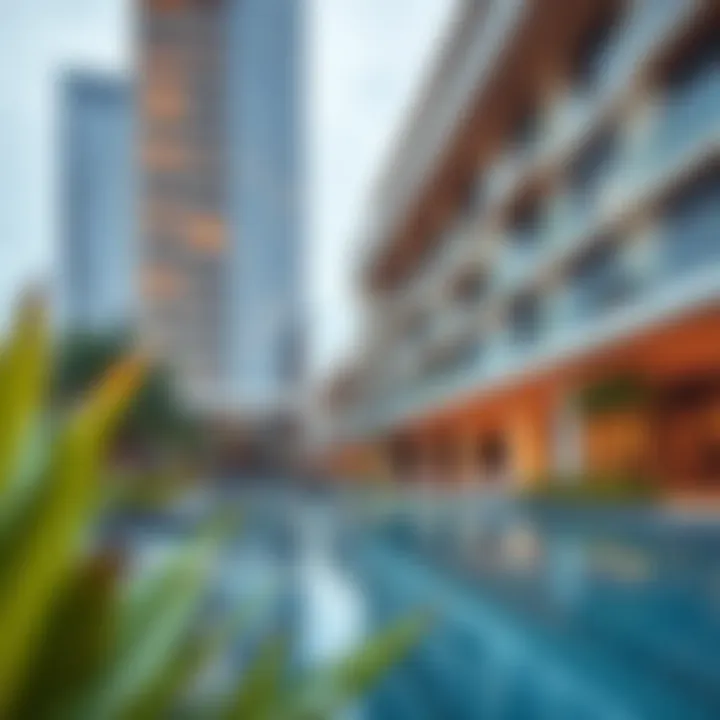 A modern eco-friendly building in Dubai featuring sustainable water practices