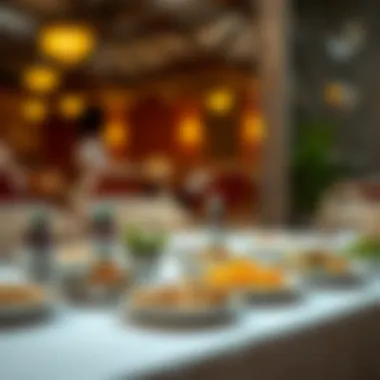 Inviting Dining Setup with Mandi Delicacies An inviting dining setup with traditional Mandi dishes on the table