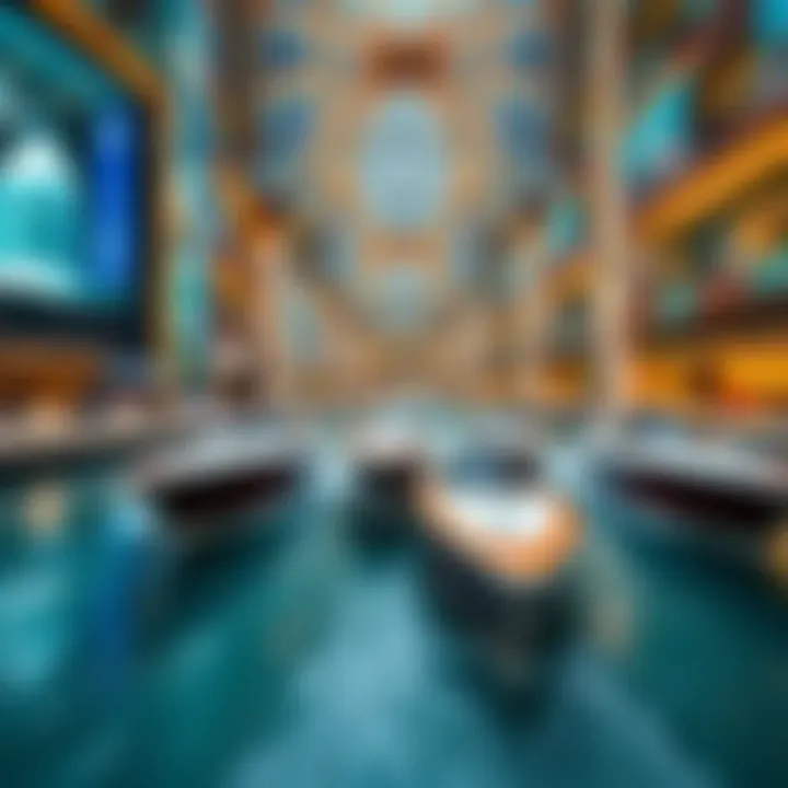 Luxurious Boats at Dubai Mall Luxurious boats gliding through the waters of Dubai Mall