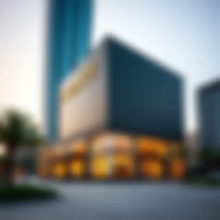 Exterior Facade of Bugatti Tower The unique exterior facade of the Bugatti Tower reflecting modern luxury