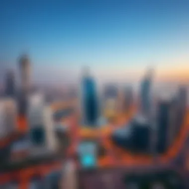 Aerial View of برج الدار Aerial view showcasing برج الدار in the Dubai skyline