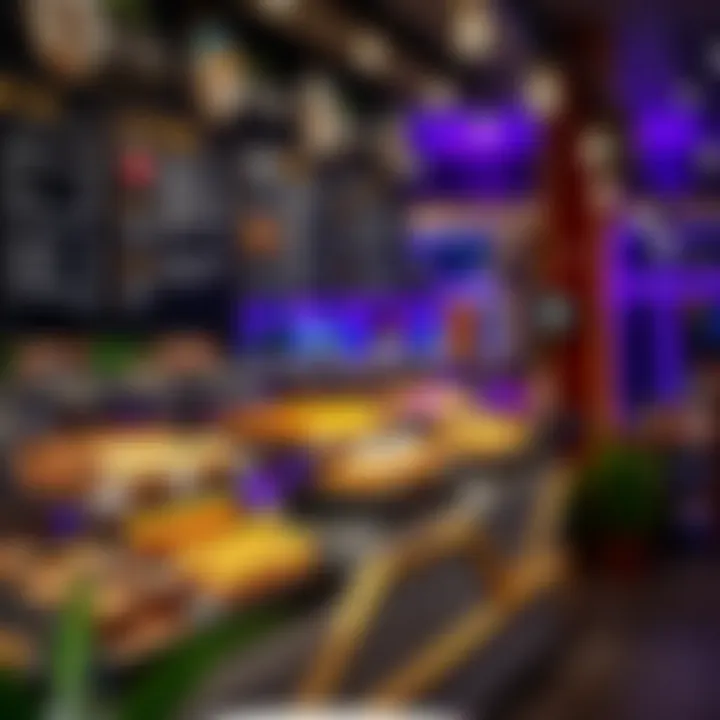 A vibrant menu display featuring gourmet coffee and pastries
