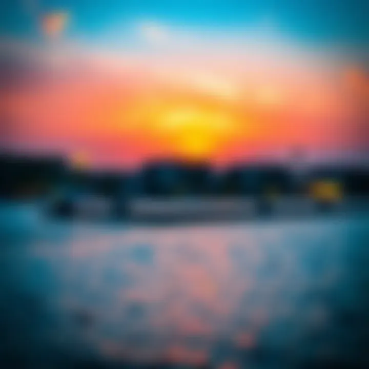 Sunset Over Ajman's Shoreline A vibrant sunset over Ajman's shoreline reflecting on the water