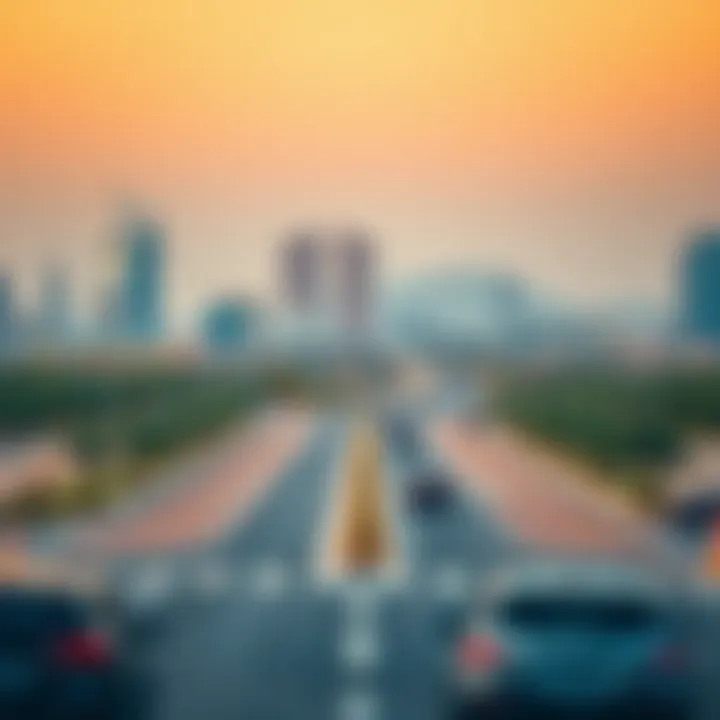 Contrasting Landscapes: Dubai and Al Ain Vibrant cityscape of Dubai contrasted with Al Ain's serene environment