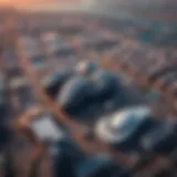 Aerial view of Dubai Commercity Free Zone showcasing its innovative layout