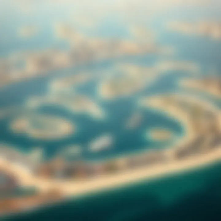 Aerial view of the Dubai Islands showcasing their unique topography