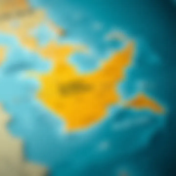 Map highlighting the strategic location of the Dubai Islands within the region