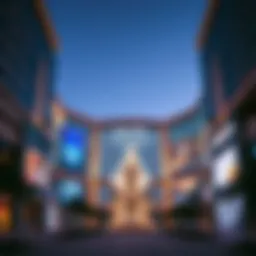 Stunning architectural view of Dubai Mall at dusk