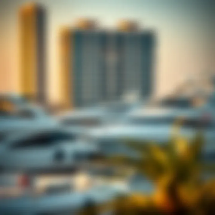 Luxury Yachts in the Marina Luxury yachts docked in the vibrant marina