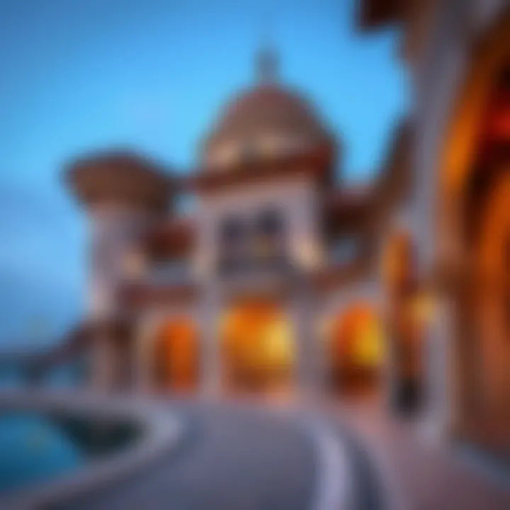 Architectural details highlighting the fusion of tradition and modernity