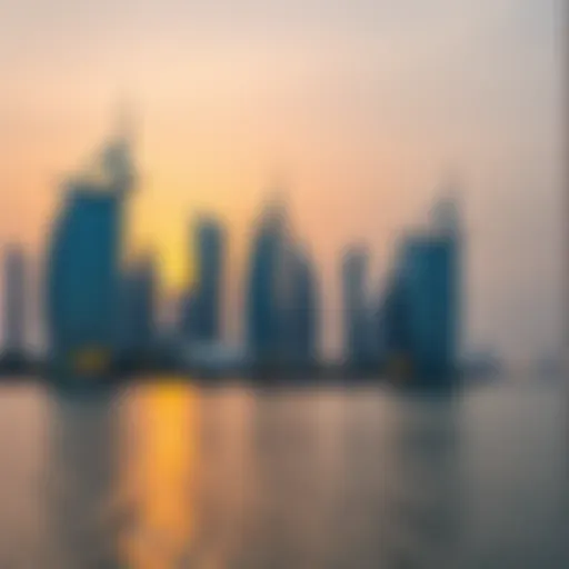 Stunning skyline view of Dubai Pearl at sunset