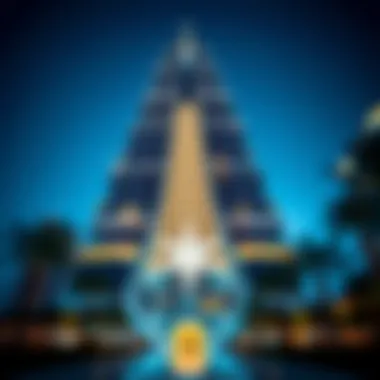 Innovative Design of the Star Building An architectural close-up of the Star Building showcasing its innovative design