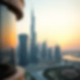 A breathtaking view of the Star Building against the Dubai skyline