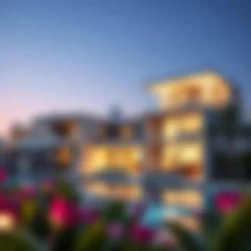 Elegant Villas in Dubai A stunning view of luxury villas in Dubai showcasing modern architecture