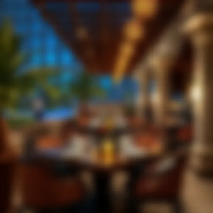 Outdoor dining area at Emirates Golf Club