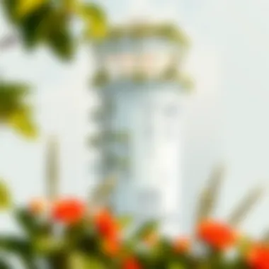 Architectural Blueprint of Eco-Friendly Garden Tower An architectural blueprint of a garden tower integrating eco-friendly materials