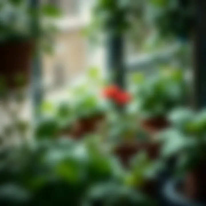 Close-Up of Thriving Plants in a Garden Tower A close-up view of various plants thriving in a garden tower setup