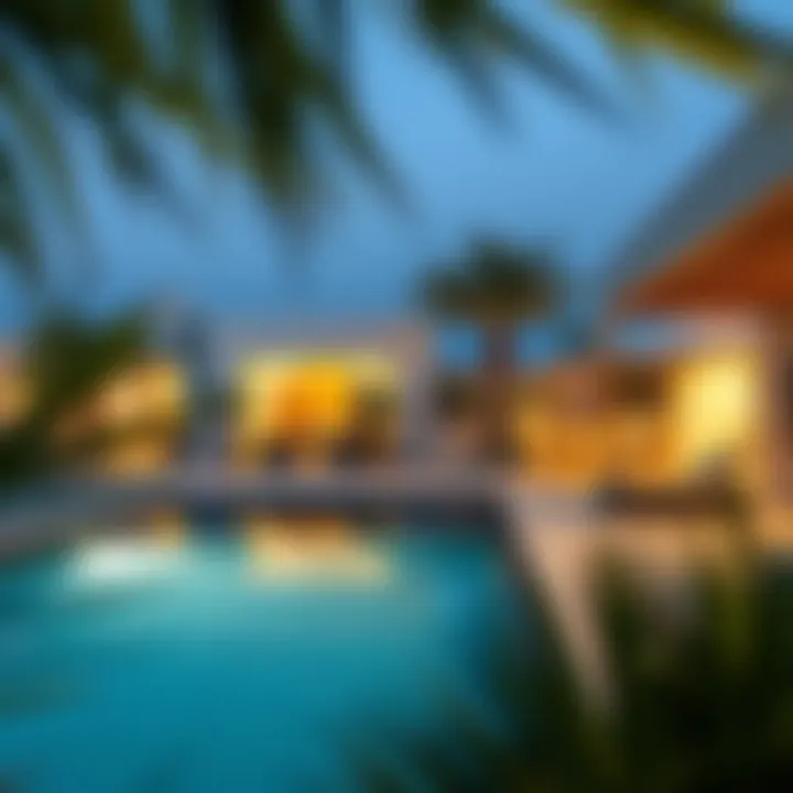 Outdoor pool area of a Dubai holiday home