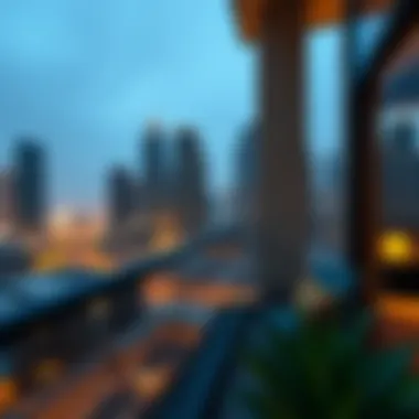 Urban Views from Hotel Balconies Stunning cityscape view from a hotel apartment balcony