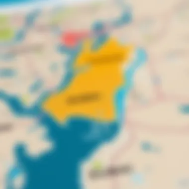Map highlighting key industrial regions in Dubai