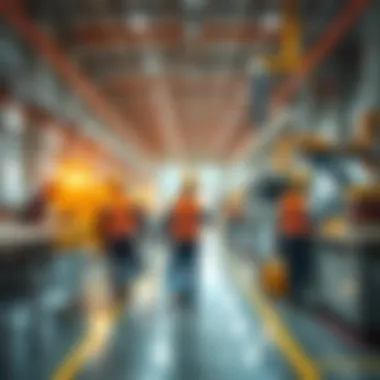 Workers in a modern manufacturing facility in Dubai