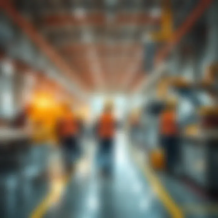 Workers in a modern manufacturing facility in Dubai