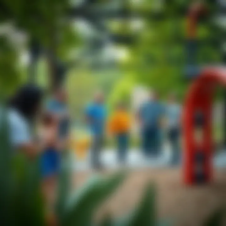 Community members collaborating to enhance a local outdoor play space