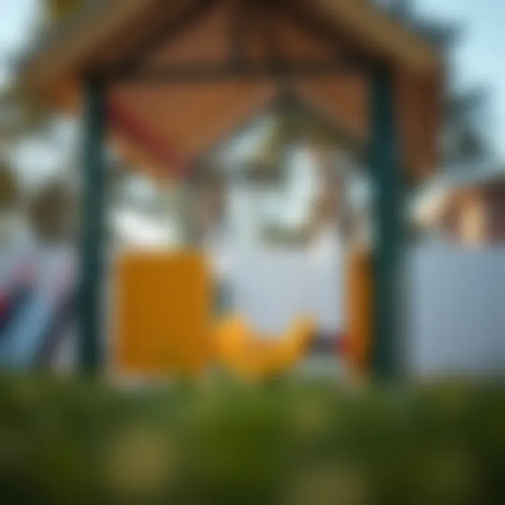 Safety features incorporated into a children’s play area ensuring secure play