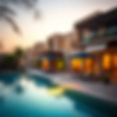 Community amenities at Lantana Villa including a pool and garden