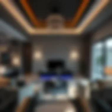 Interior design of a living space in Lantana Villa