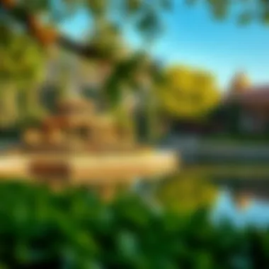 Scenic view of Mamzar Park showing lush greenery and tranquil waters