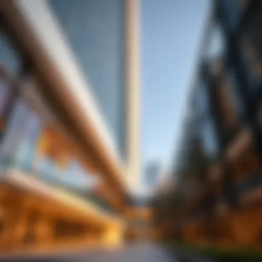 Architectural details of Merano Tower showcasing modern design