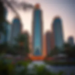 Stunning exterior view of Merano Tower showcasing its architectural elegance