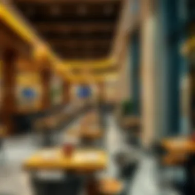 A stylish dining area with a variety of culinary options