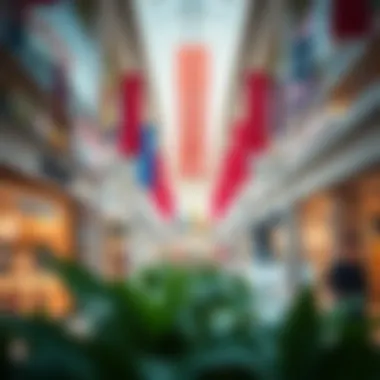 A vibrant retail environment within Mirdif Mall filled with various shops