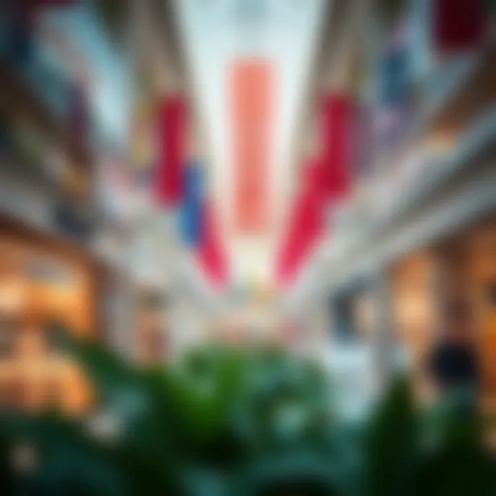 A vibrant retail environment within Mirdif Mall filled with various shops